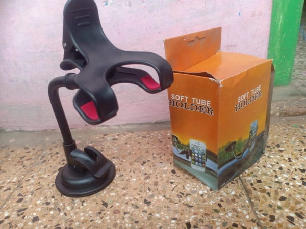Car Soft Tube Mobile Holder / Stand - Black